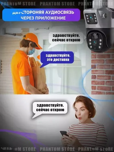 Камера видеонаблюдения на солнечных батареях 2 камера 360 г