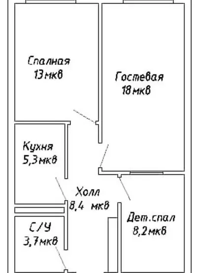 3-комн. квартира, 11 этаж, 57 м², Шохмансур