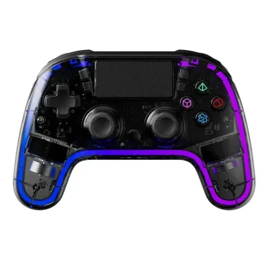 Геймпад Porodo Gaming Crystal Shell PS4 Gamepad Transparent Controller, черный