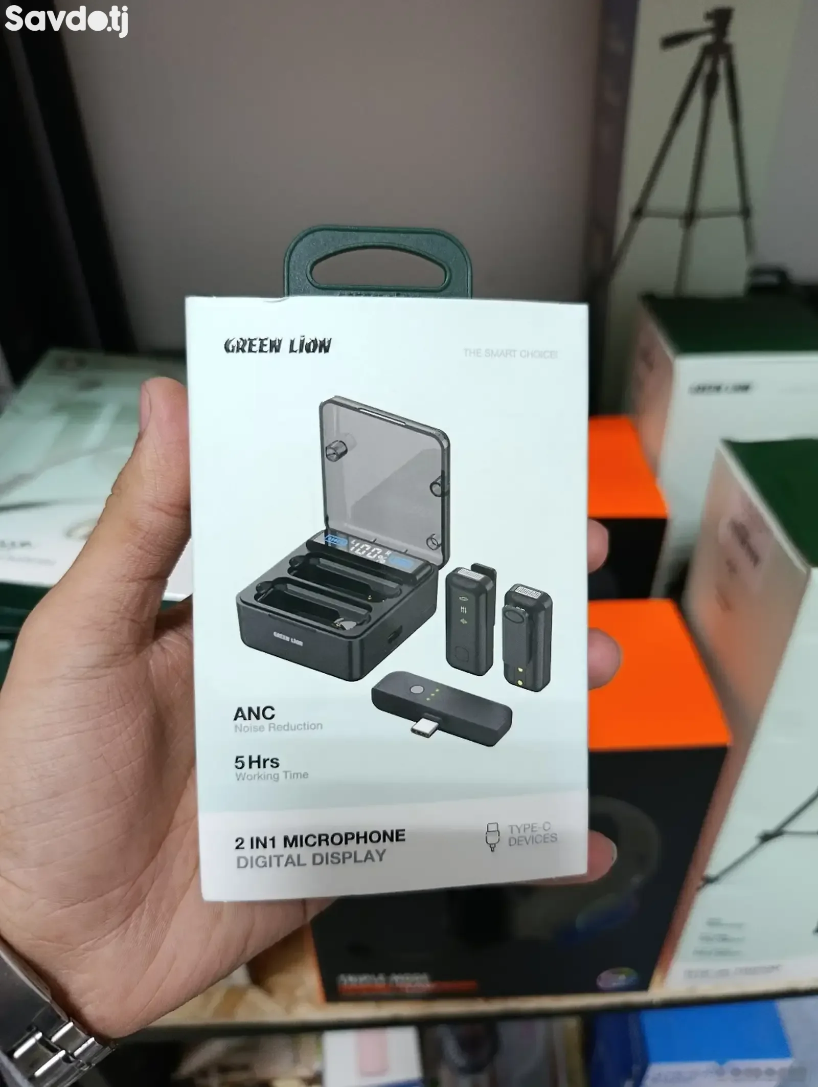 Беспроводной микрофон Green Lion 2 IN 1 Microphone Digital Display черный