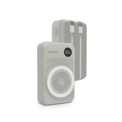 Повербанк Green Lion MagSafe Integrated Power Bank 20000mAh PD 20W бежевый