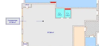 3-комн. квартира, 4 этаж, 117 м², Шохмансур
