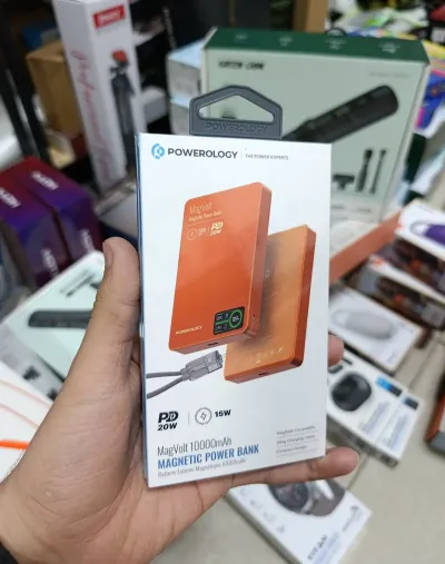 Внешний аккумулятор Powerology MagVolt 10000mAh Magnetic Power Bank, оранжевый