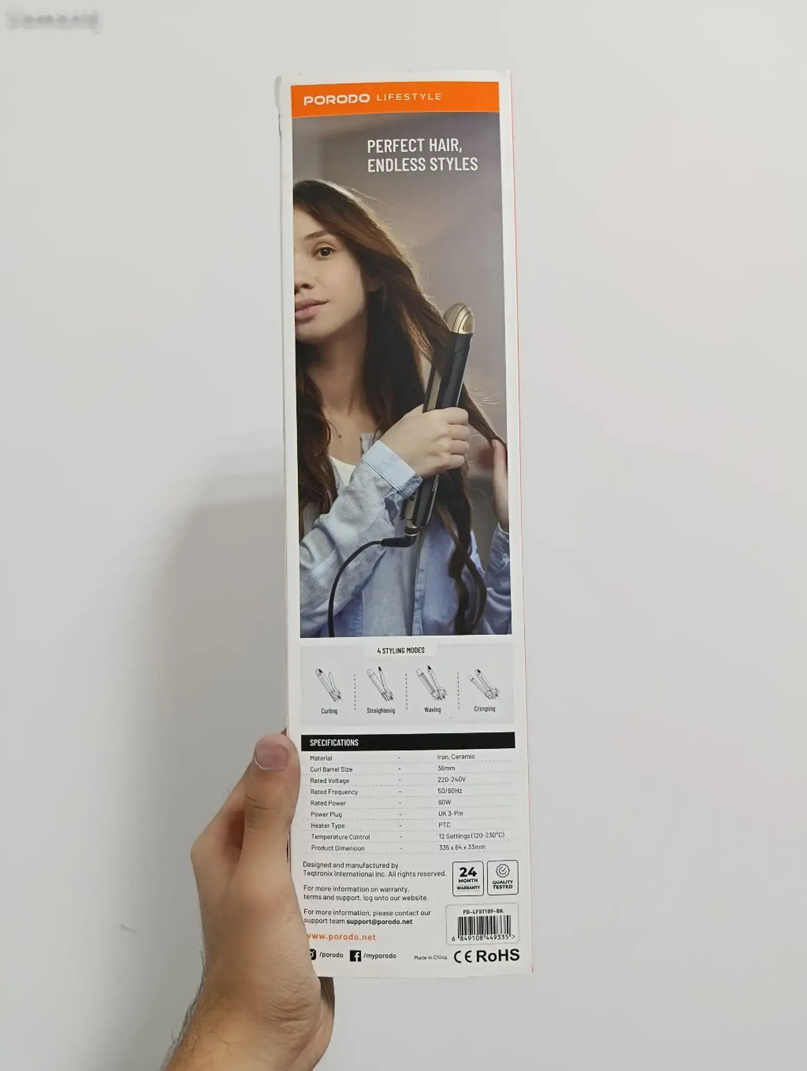 Многофункциональный утюжок для волос 4 в 1 Porodo Lifestyle 4 Style Hair Iron