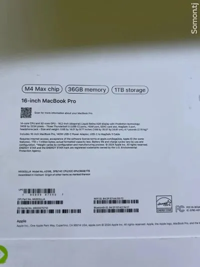 Ноутбук Apple macbook m4 Max 36/1tb