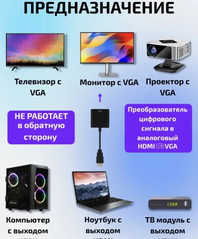 Переходник HDMI TO VGA