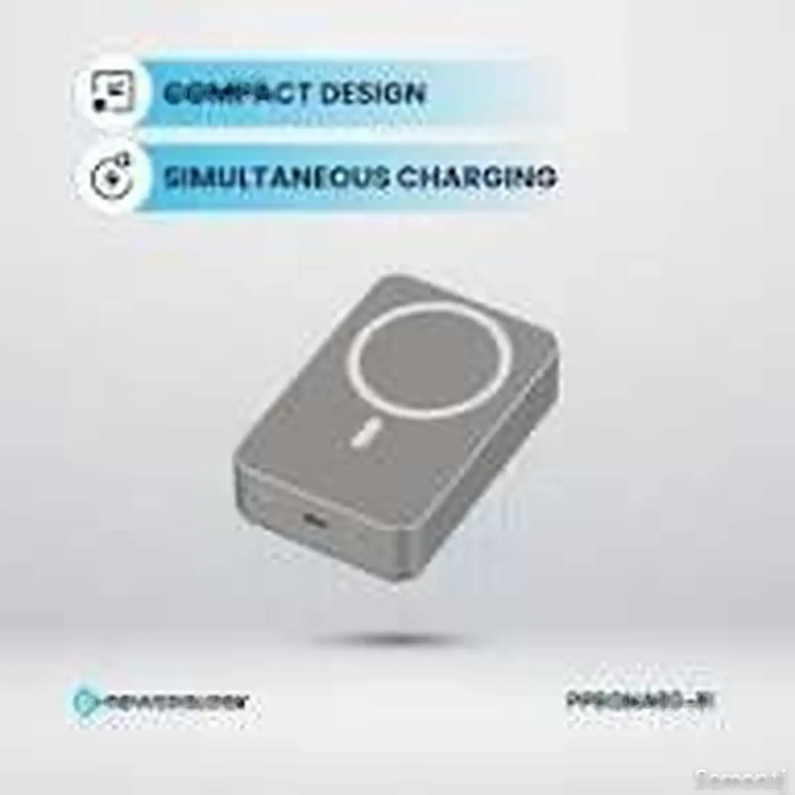 Внешний аккумулятор Powerology 20000 mAh 20W PD & 15W Magsafe Titanium