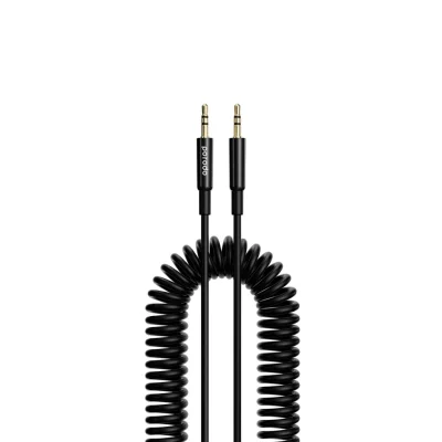 Кабель Porodo AUX 3.5 to 3.5 Coil Cable  1.2M черный