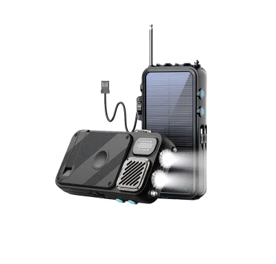 Портативный солнечный повербанк Powerology 16000mAh Solar Power Bank with FM Rad