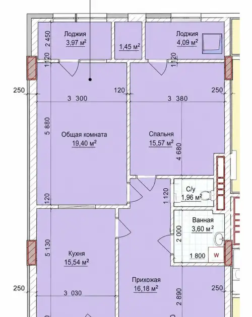 2-комн. квартира, 17 этаж, 82 м², сино