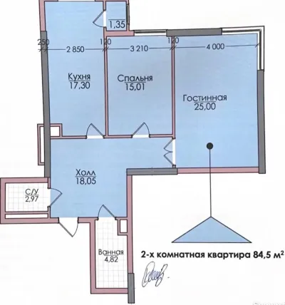 2-комн. квартира, 8 этаж, 85 м², Шохмансур,пушти Нацбанк