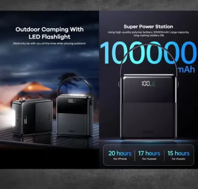 Повербанк Remax с фонарикам FP-1 100000 mAh
