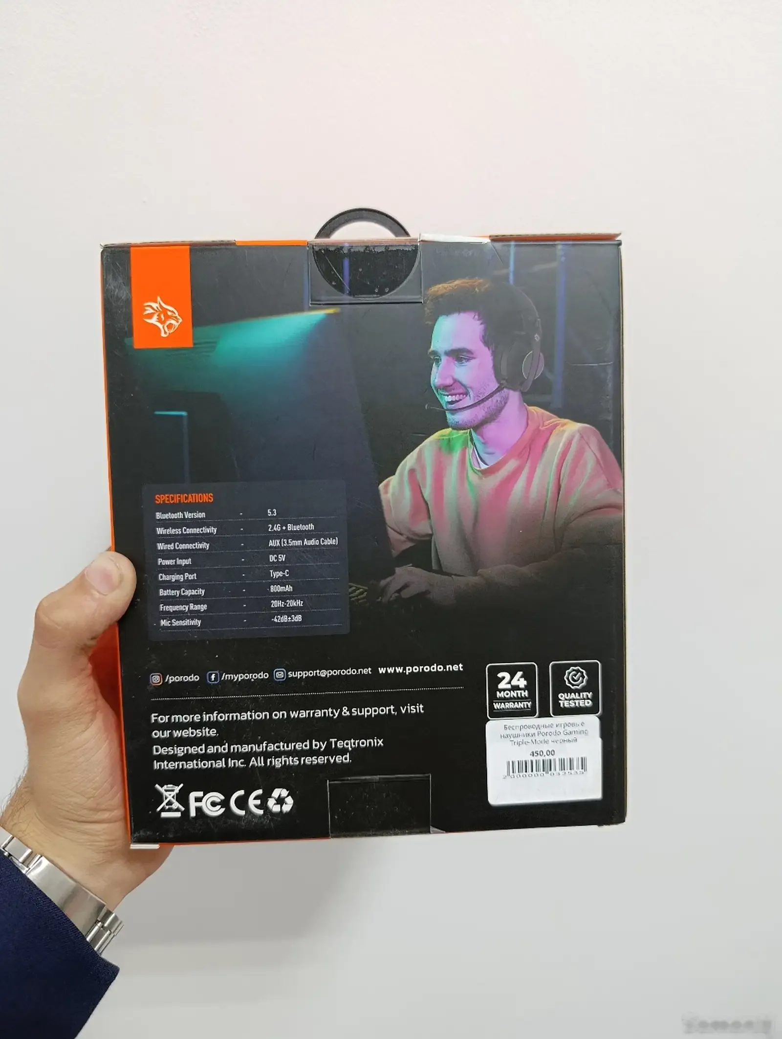 Беспроводные игровые наушники Роrodo Gaming Triple-Mode черный