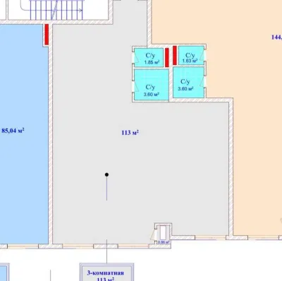 2-комн. квартира, 4 этаж, 113 м², Шохмансур