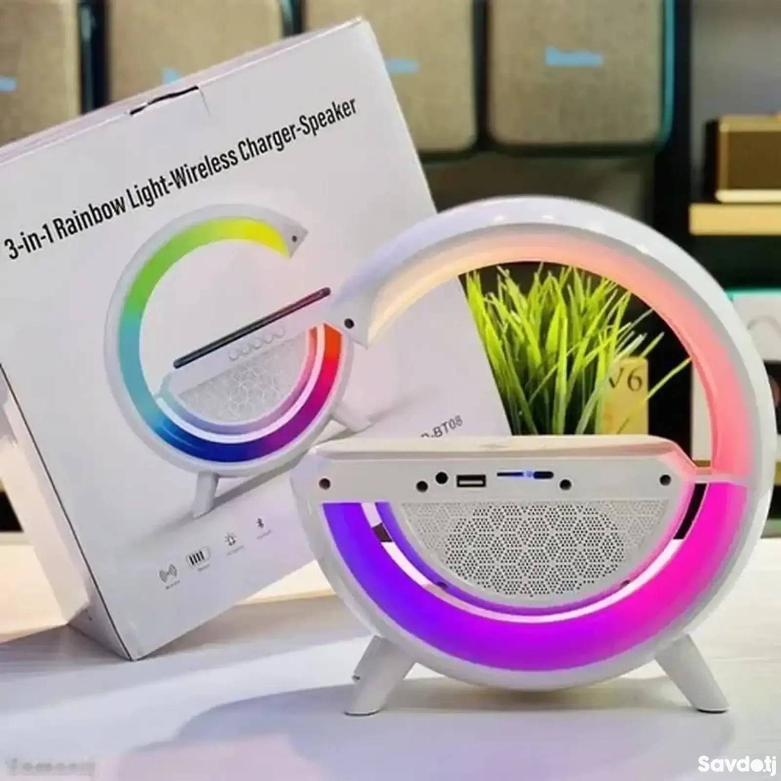 Настольная колонка Led Wireless charger speaker HM-