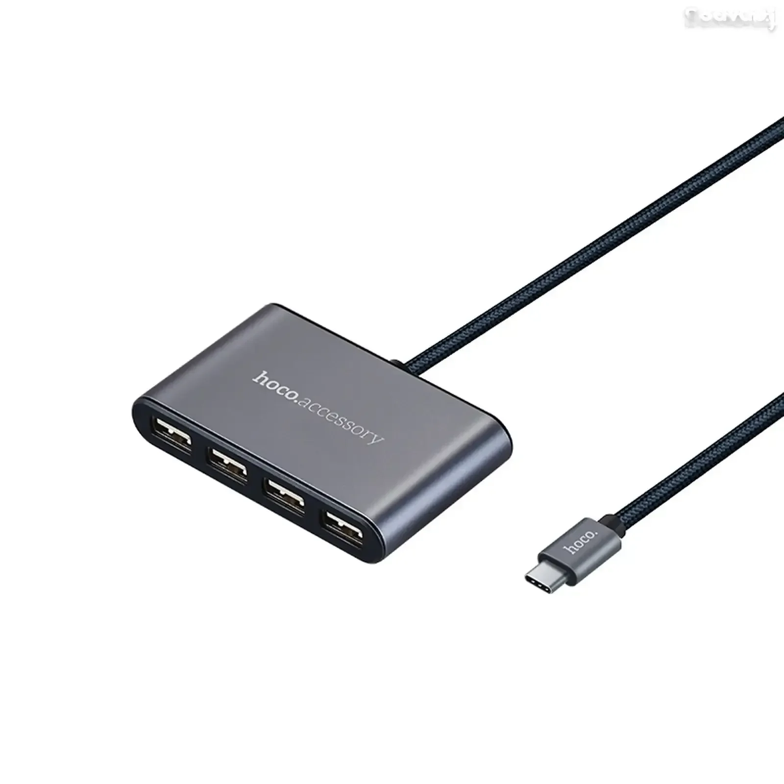 USB-концентратор Носo HB3 Type C to 4USB Silver серый
