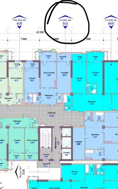 2-комн. квартира, 10 этаж, 95 м², Шохмансур