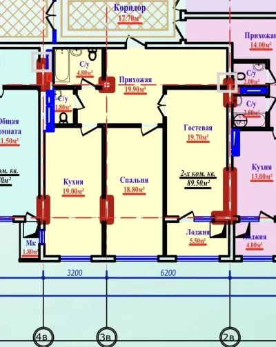 2-комн. квартира, 6 этаж, 90 м², Овир, ЖК Себистон