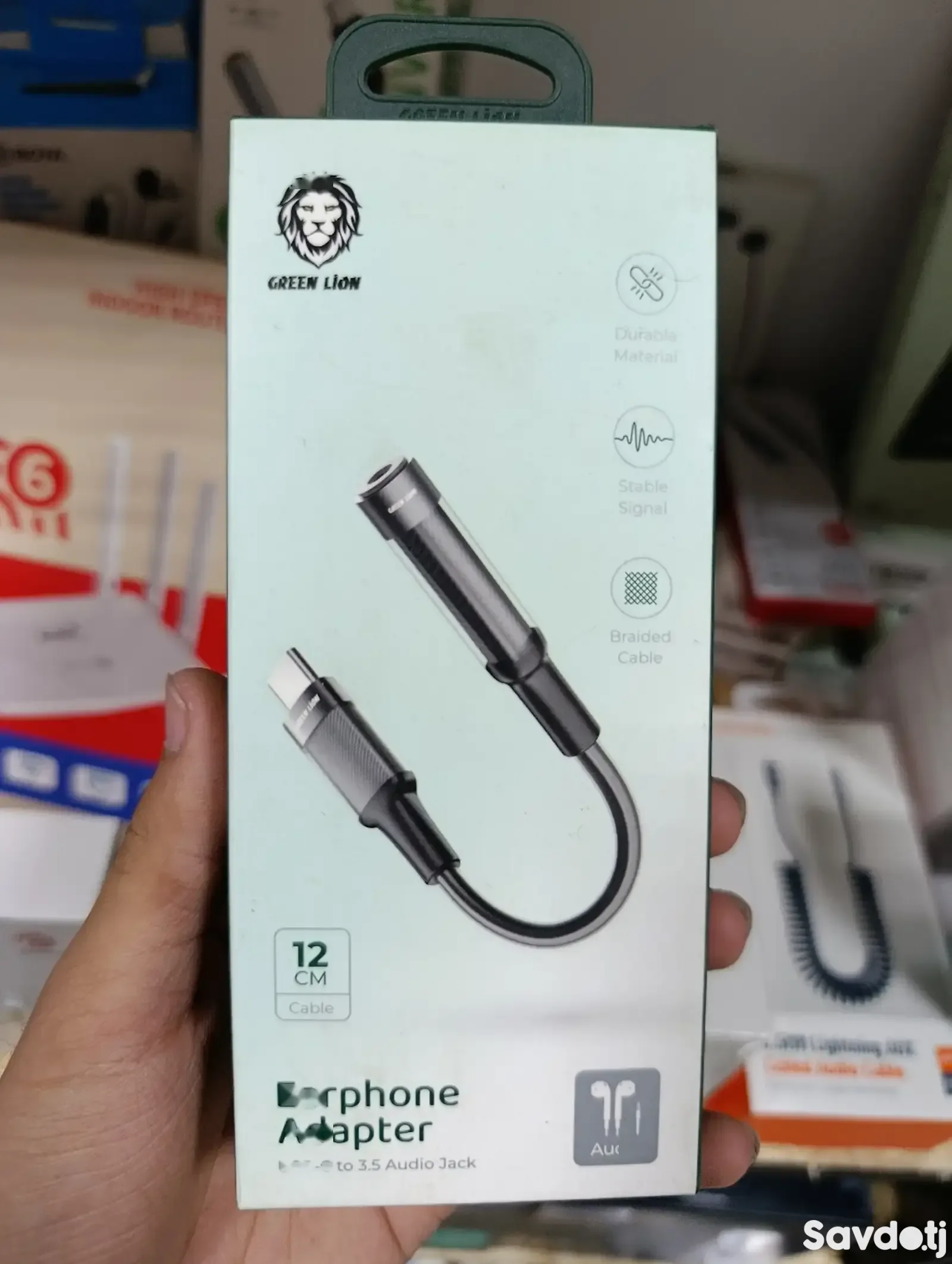 Переходник Green Lion Earphone Adapter USB-C to 3.5 Aux 12CМ черный