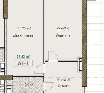 2-комн. квартира, 12 этаж, 60 м², Мост Аэропорт, Магазин Ок '