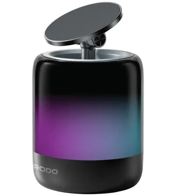Портативная колонка-подставка для телефона Porodo SyncGlow Speaker & Phone Holder with Rhythmic Lights черный