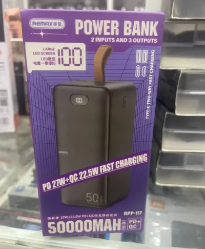 Внешний аккумулятор Power bank REMAX RPP-117 50000 mAh PD27WQC3.0 22.5W с быстр