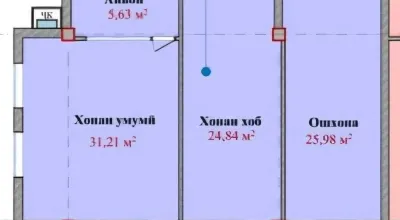 4-комн. квартира, 13 этаж, 126 м², Сомони