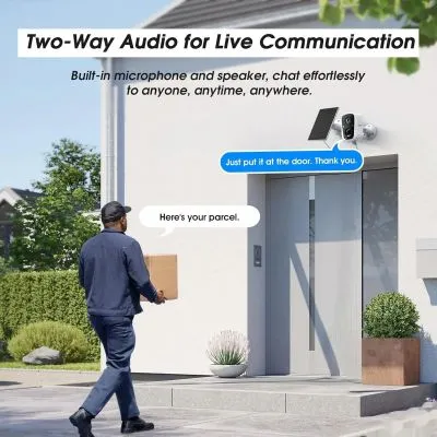 Солнечная камера безопасности Sansco 2K 4-мегапиксельная