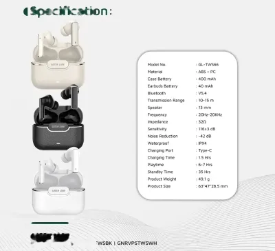 Беспроводные наушники Green Lion River Plus True Wireless Earbuds черный