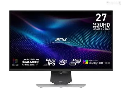 Монитор 27 MSI MPG 274URDFW E16M поддержку Dual-Mode UHD 4K 160 Гц и FHD 320 Гц