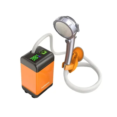 Портативный душ с термометром Porodo Lifestyle Portable Shower with Thermometer оранжевый