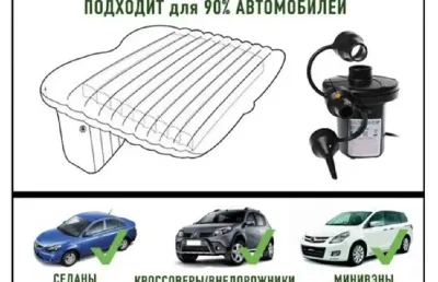 Универсальный надувной матрас для заднего сиденья автомобиля