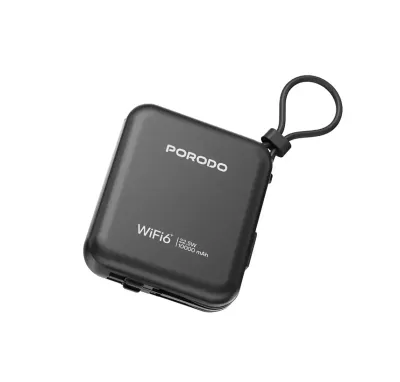 Wi-FI роутер Повербанк Porodo 4G LTE | WiFi 6 Pocket Router