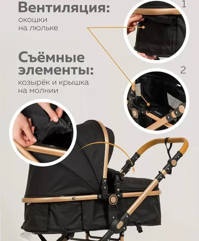 Коляска для новорождённых 2 в 1 прогулочная