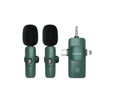 3 в 1 микрофон Green Lion 3 IN 1 Microphone Type-C / Lightning / Aux зеленый