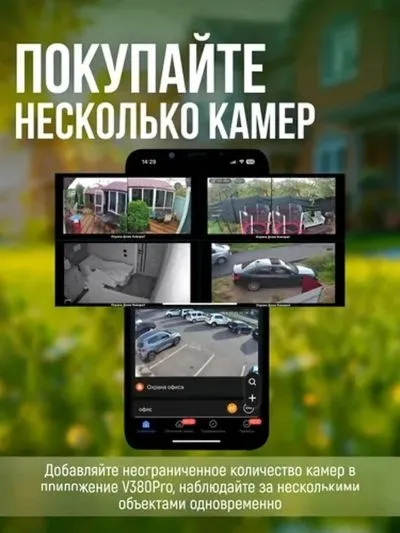 Камера видеонаблюдения с 3 объективами для дома