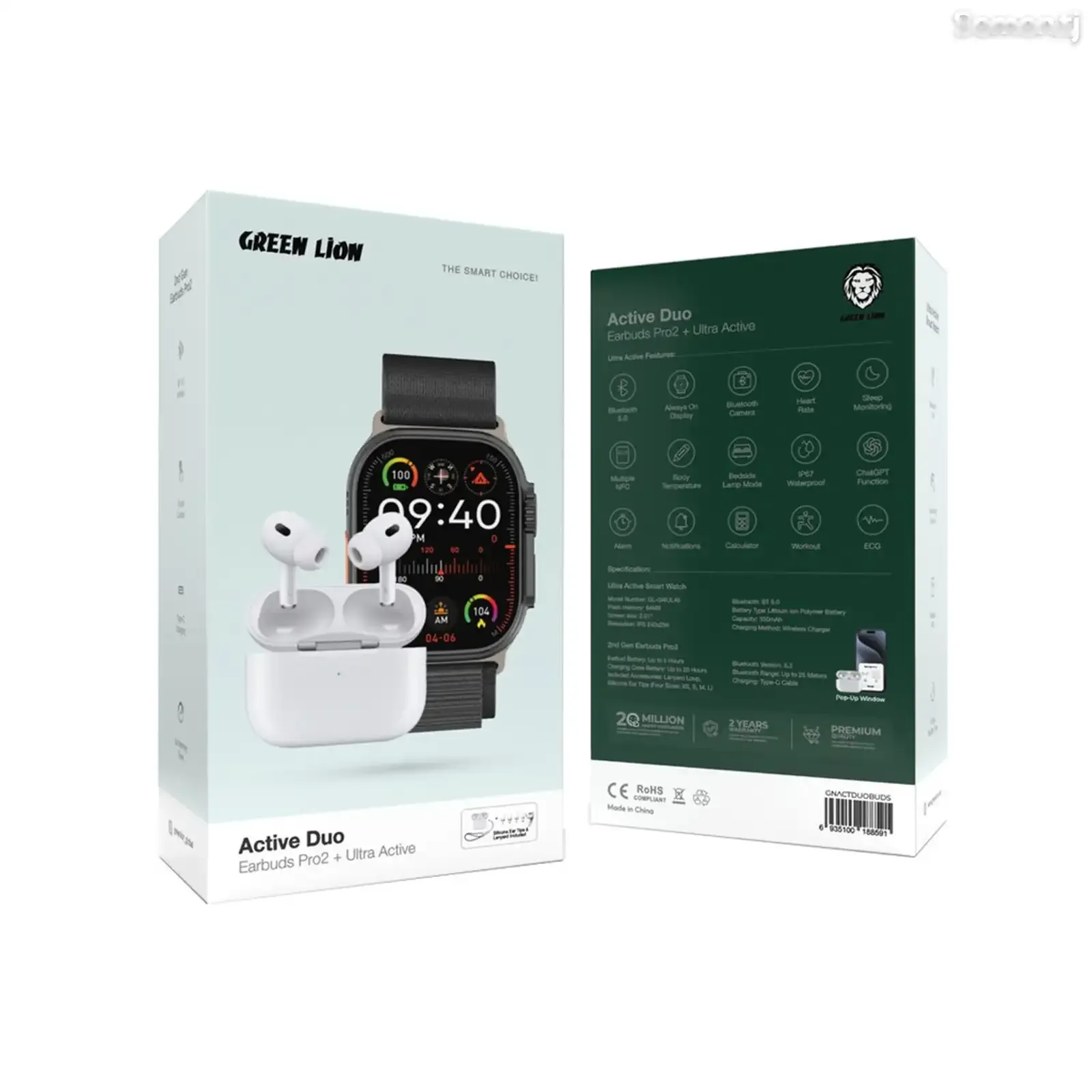 Умные часы + наушники Green Lion Active Duo Earbuds Pro2 + Ultra Active