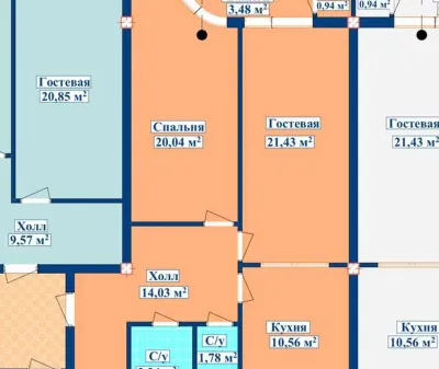 2-комн. квартира, 8 этаж, 91 м², И.Сомони