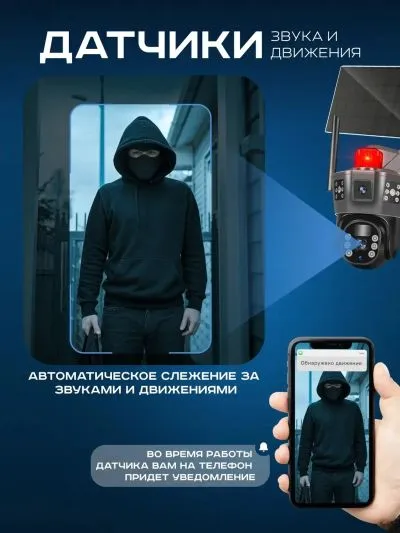 Камера видеонаблюдения на солнечных батареях 4G