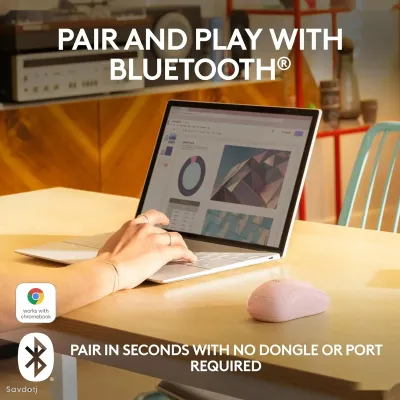 Беспроводная мышь Logitech M240 Silent Bluetooth Mouse Rose