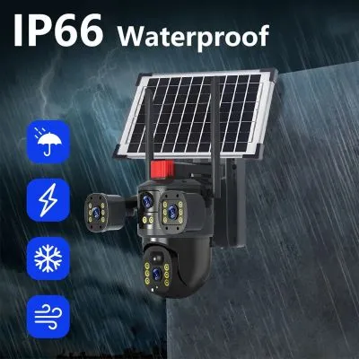 12-Мегапиксельная V380 Pro Беспроводная камера на солнечных батареях