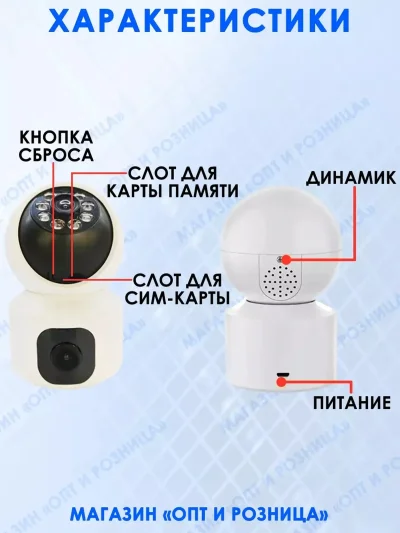 Беспроводная IP Wi-Fi камера видеонаблюдения с сим-картой