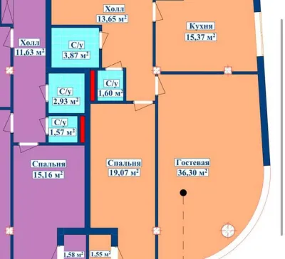 2-комн. квартира, 14 этаж, 72 м², И.Сомони
