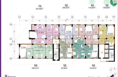 3-комн. квартира, 3 этаж, 96 м², Исмоили сомони
