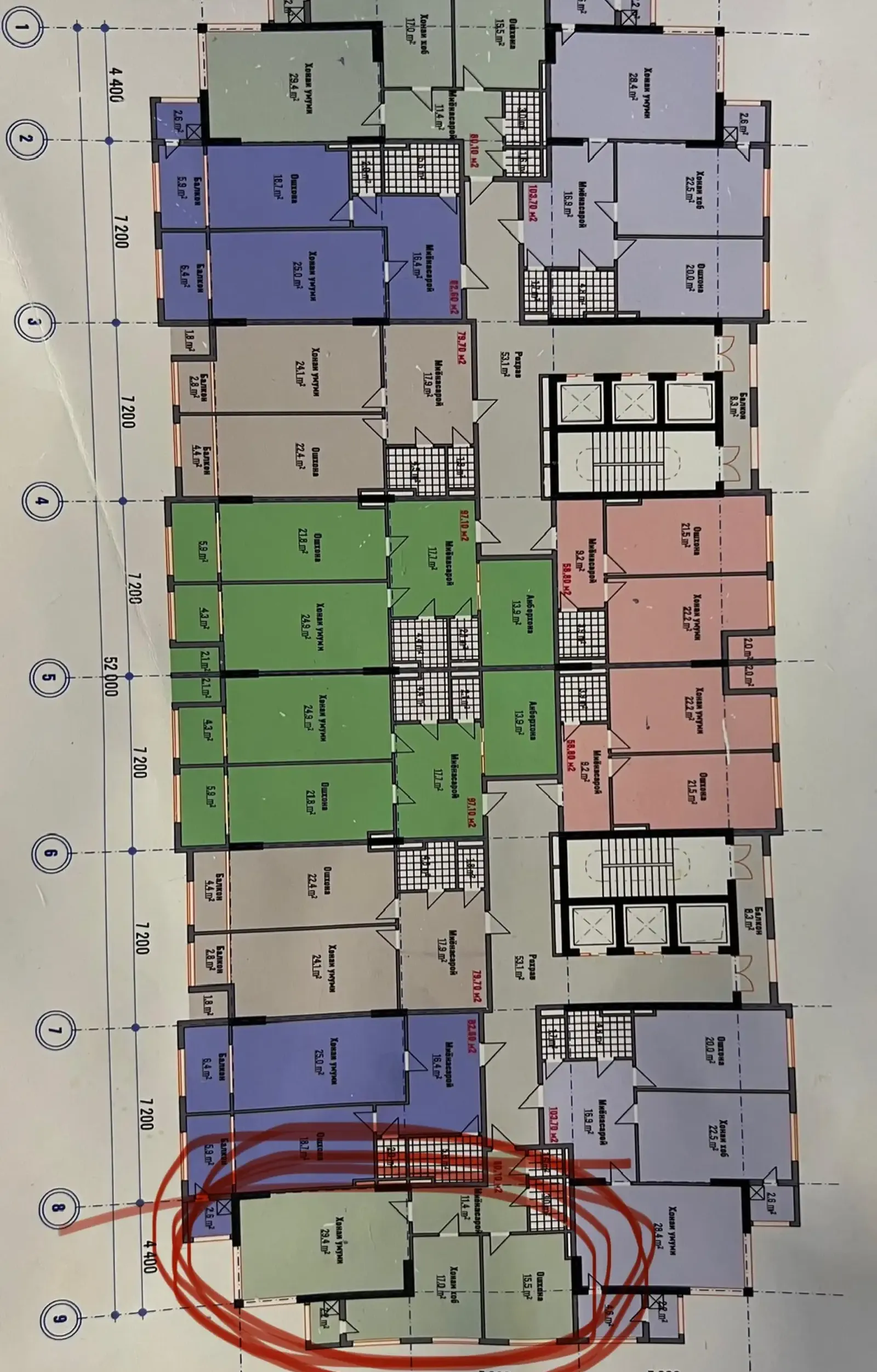 3-комн. квартира, 8 этаж, 80 м², 112 мкр
